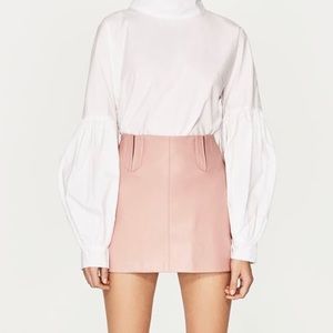 Zara Pleather Pink Mini Skirt